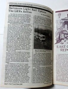 Rail Travel News Issue #449 December 1991 Passenger Train Newsletter - TulipStuff