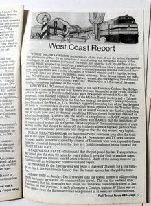 Rail Travel News Issue #449 December 1991 Passenger Train Newsletter - TulipStuff