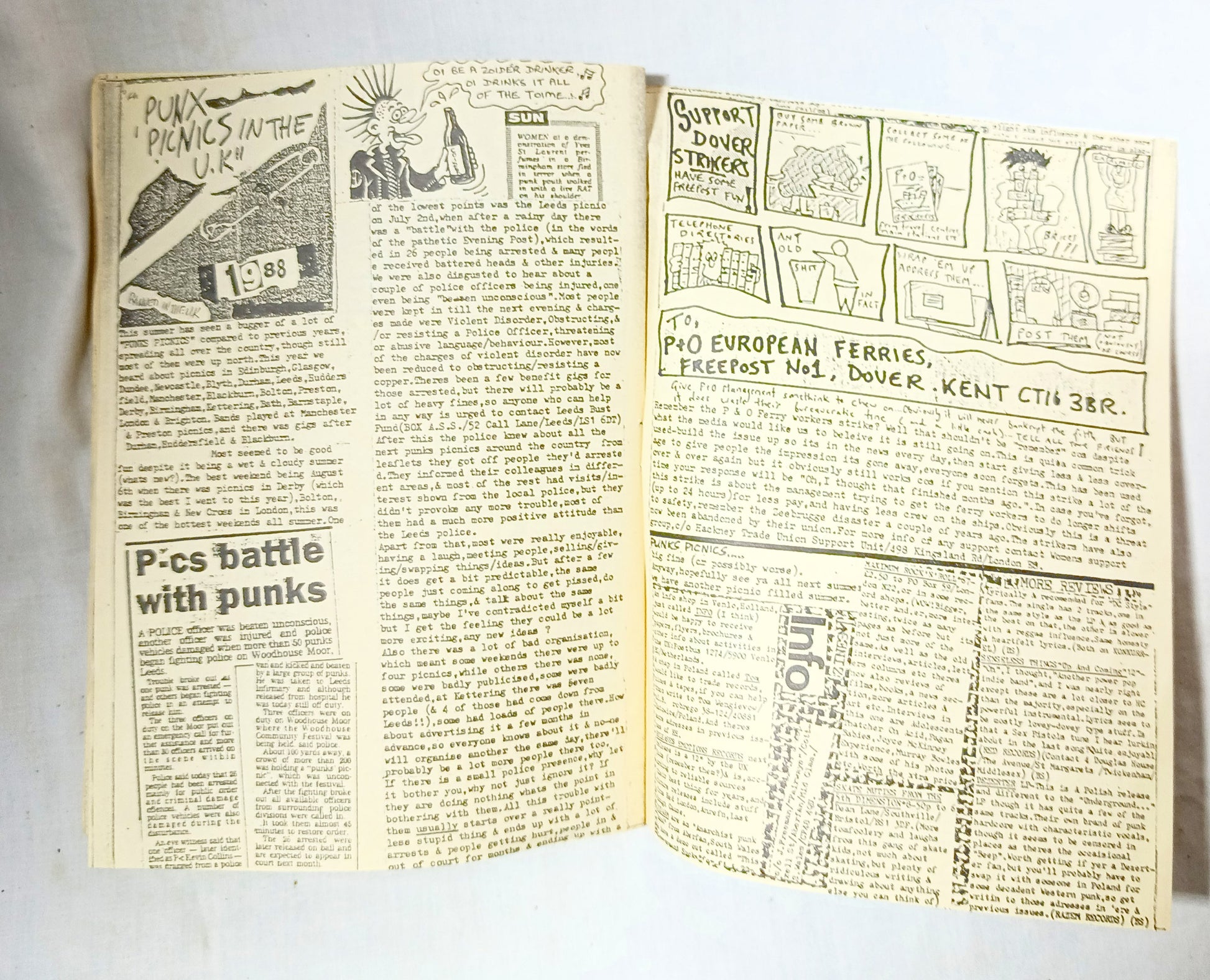 Raising Hell #19 1988 UK Punk Zine Leeds 1in12 Scraps Christ on Parade - Tuliptuff