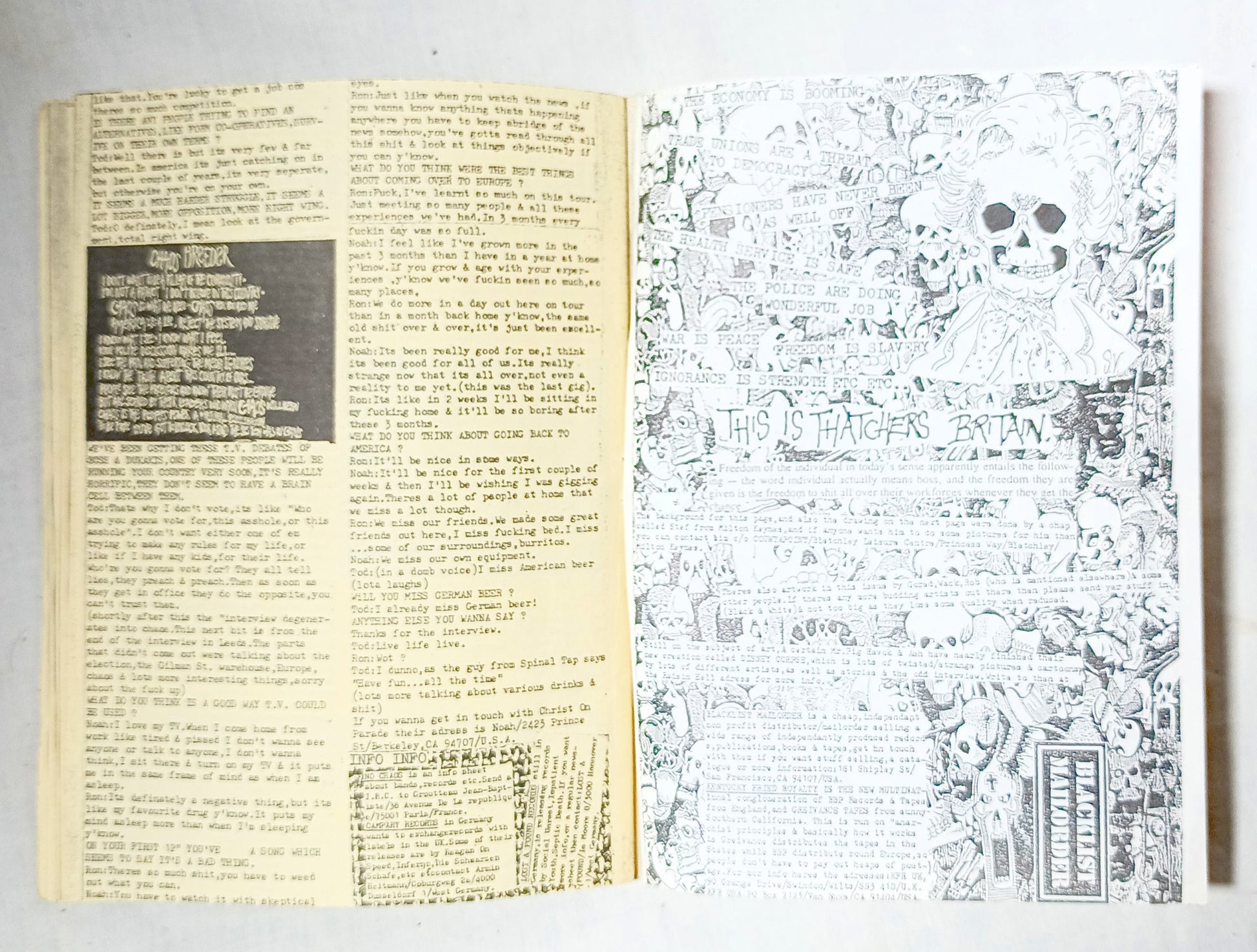 Raising Hell #19 1988 UK Punk Zine Leeds 1in12 Scraps Christ on Parade - Tuliptuff