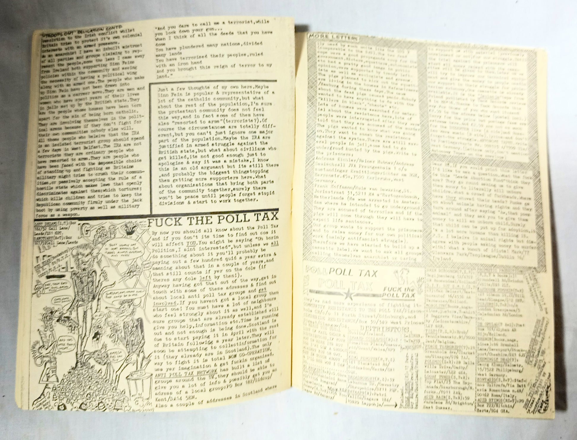 Raising Hell #19 1988 UK Punk Zine Leeds 1in12 Scraps Christ on Parade - Tuliptuff