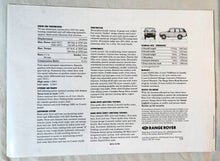 Load image into Gallery viewer, Range Rover / Range Rover Country 1992 Dealer Sales Brochure - TulipStuff
