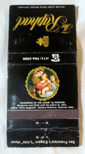 Load image into Gallery viewer, Raphael Hotel San Francisco Geary and Mason Matchbook Cover 1980&#39;s - TulipStuff
