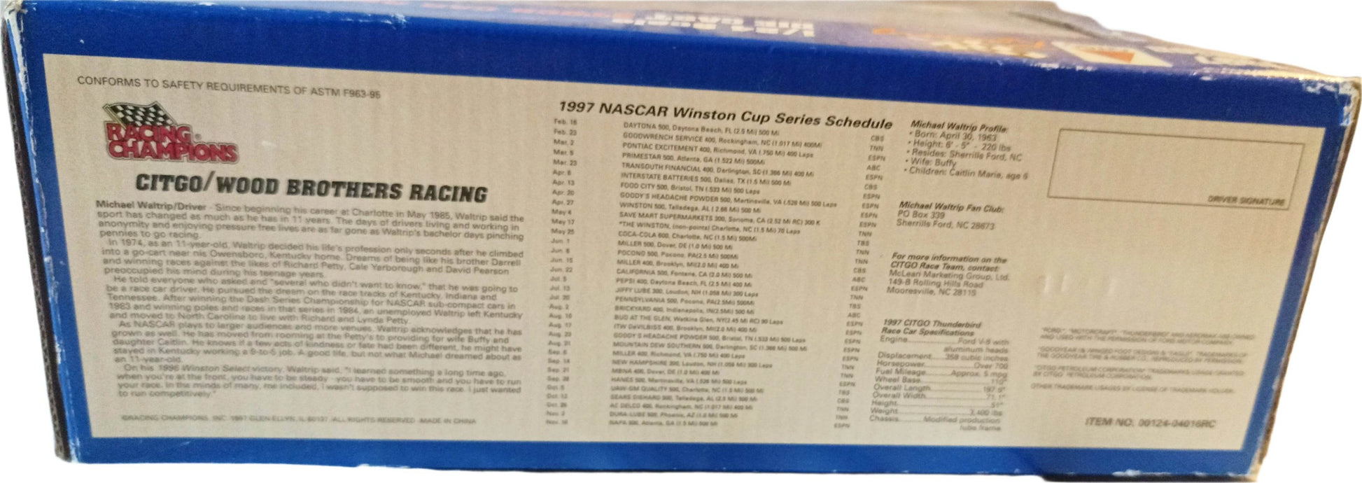 Racing Champions 1997 Michael Waltrip #21 Citgo Nascar 1:24 - TulipStuff