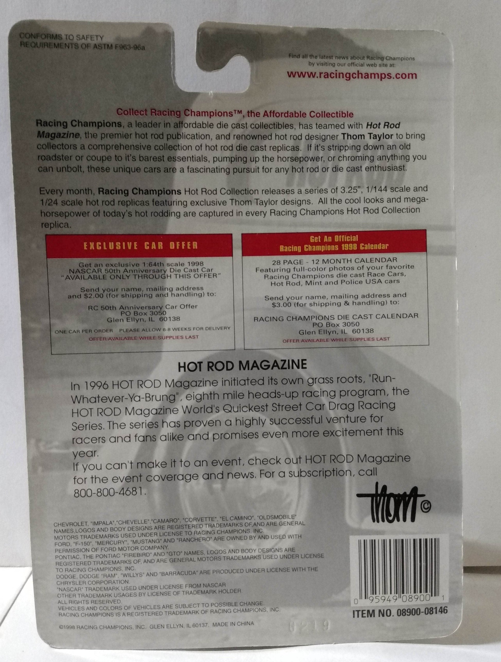 Racing Champions Hot Rod Magazine '37 Ford Coupe Street Machine ltd ed - TulipStuff