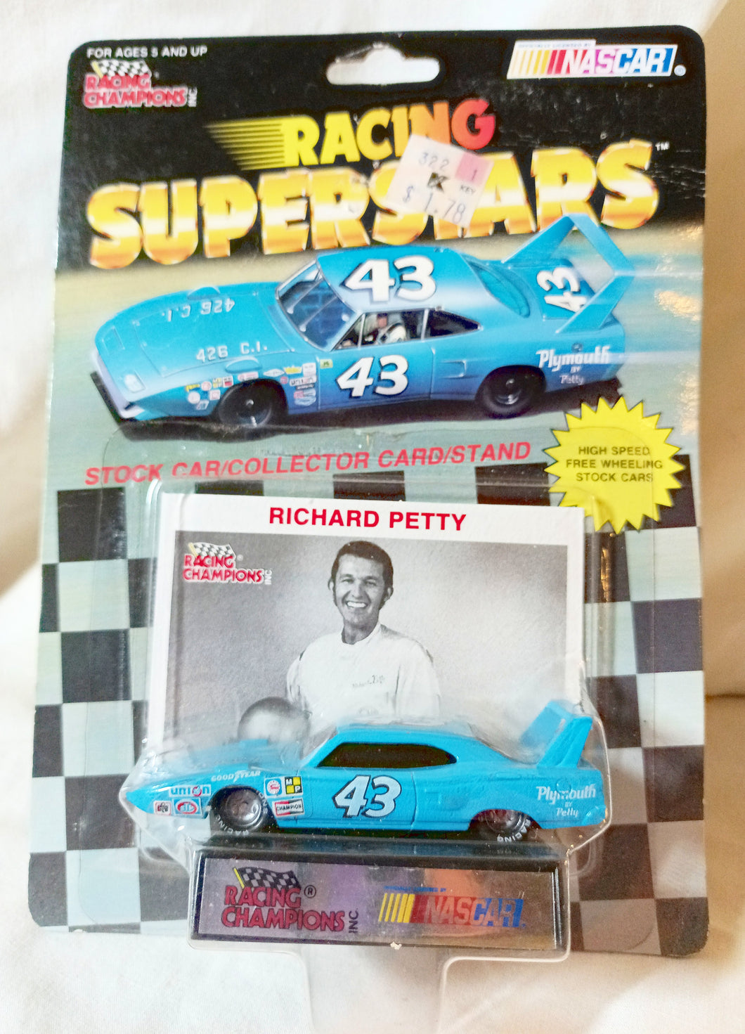 Racing Champions Racing Superstars Richard Petty Plymouth Superbird 1991 - TulipStuff