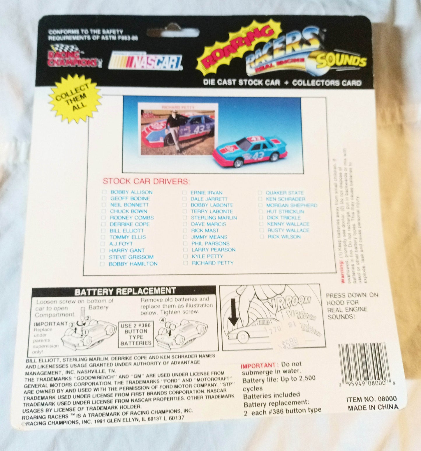 Racing Champions 1991 Roaring Racers Derricke Cope #10 Purolator - TulipStuff