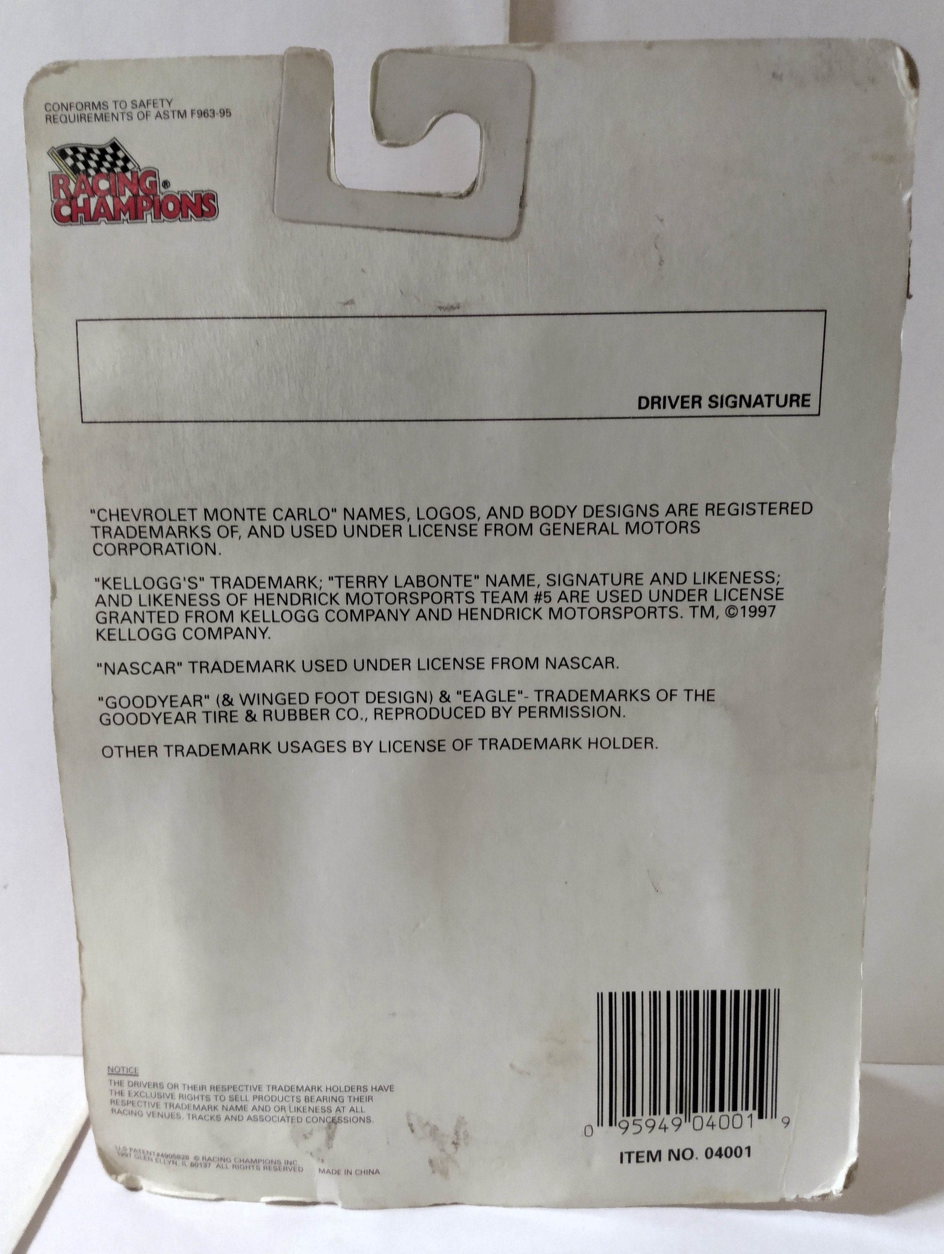 Racing Champions 1996 Terry Labonte Kelloggs Monte Carlo Stock Car - TulipStuff