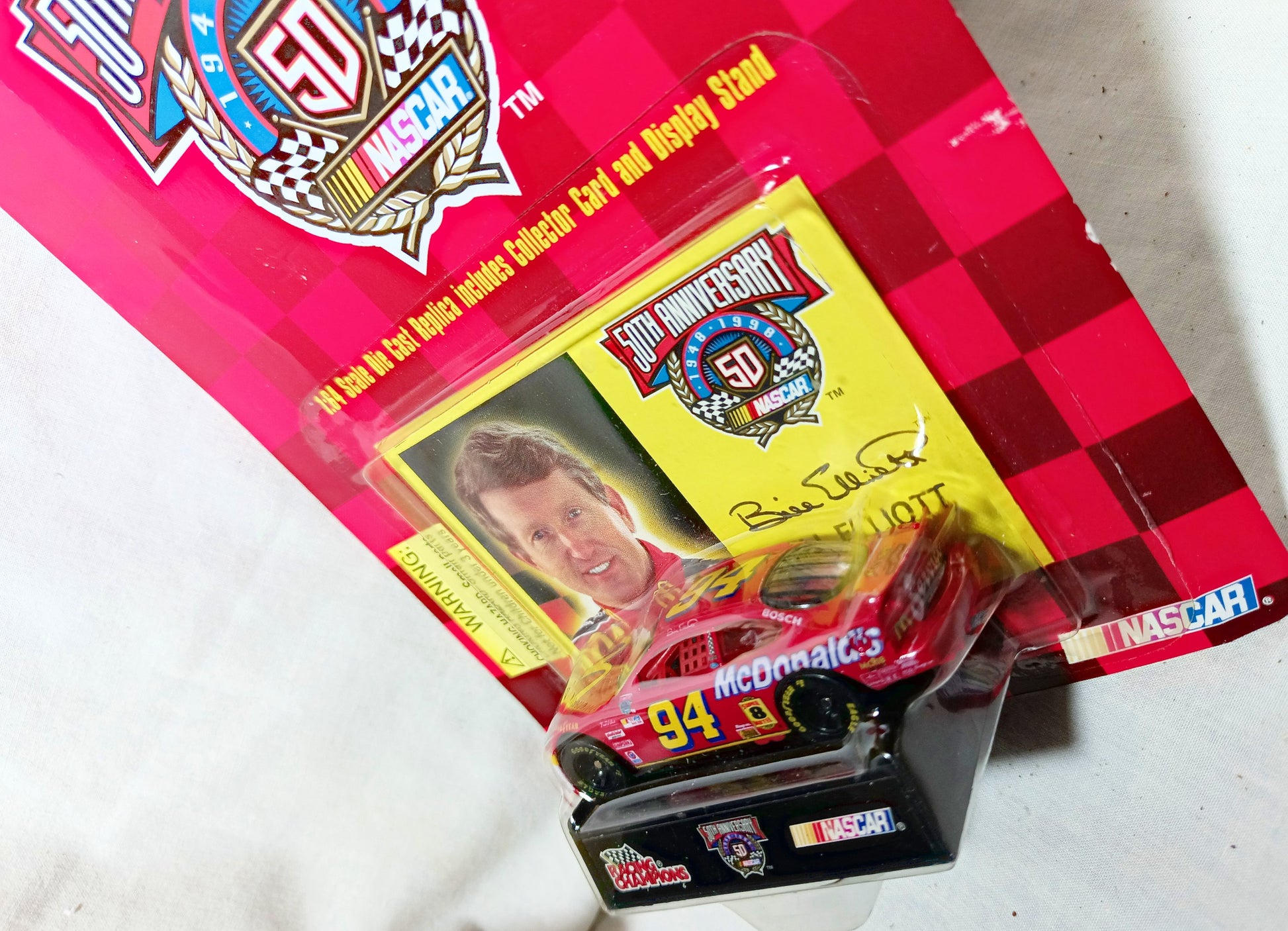 Racing Champions 1998 Bill Elliott McDonald's Ford Taurus NASCAR 50th - TulipStuff