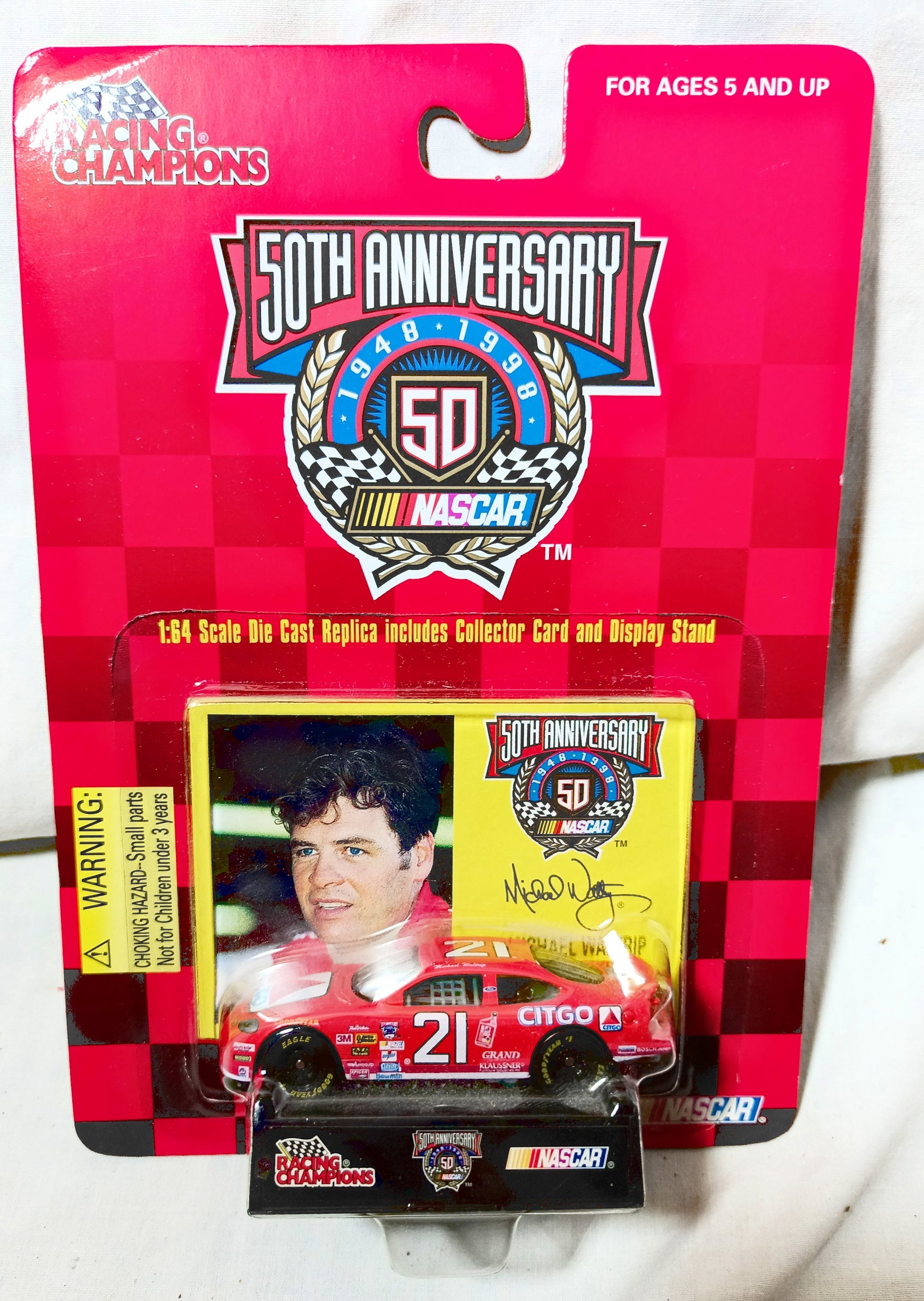 Racing Champions 1998 Michael Waltrip 21 Citgo Ford Taurus NASCAR 50th - TulipStuff