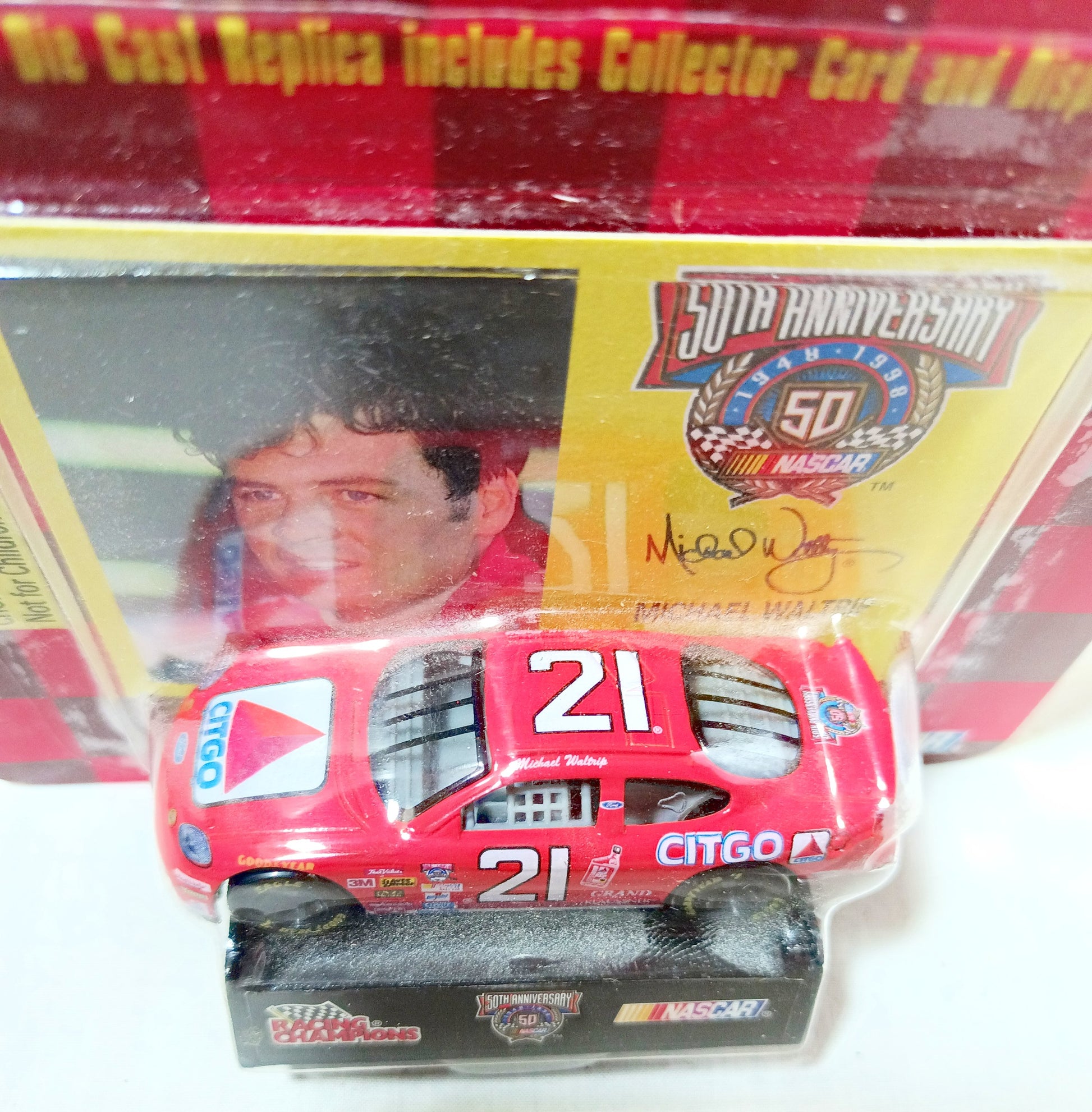 Racing Champions 1998 Michael Waltrip 21 Citgo Ford Taurus NASCAR 50th - TulipStuff