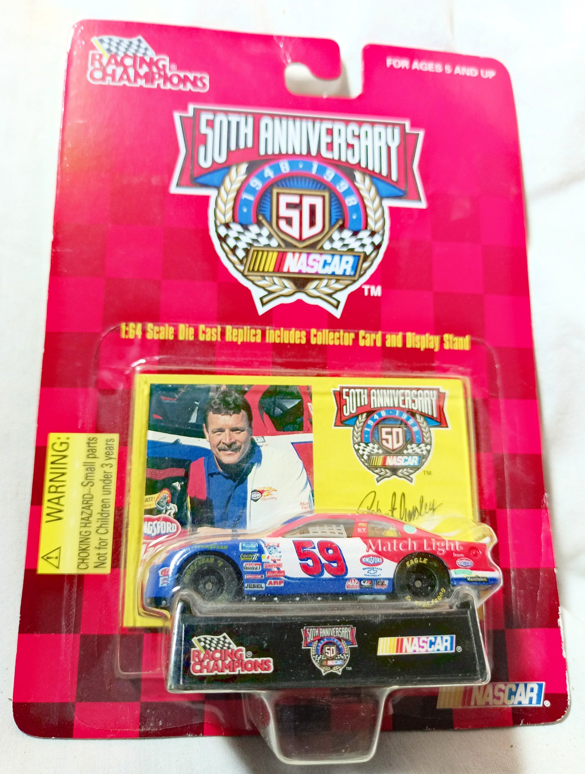 Racing Champions 1998 Robert Pressley Kingsford Match Light NASCAR 50th - TulipStuff