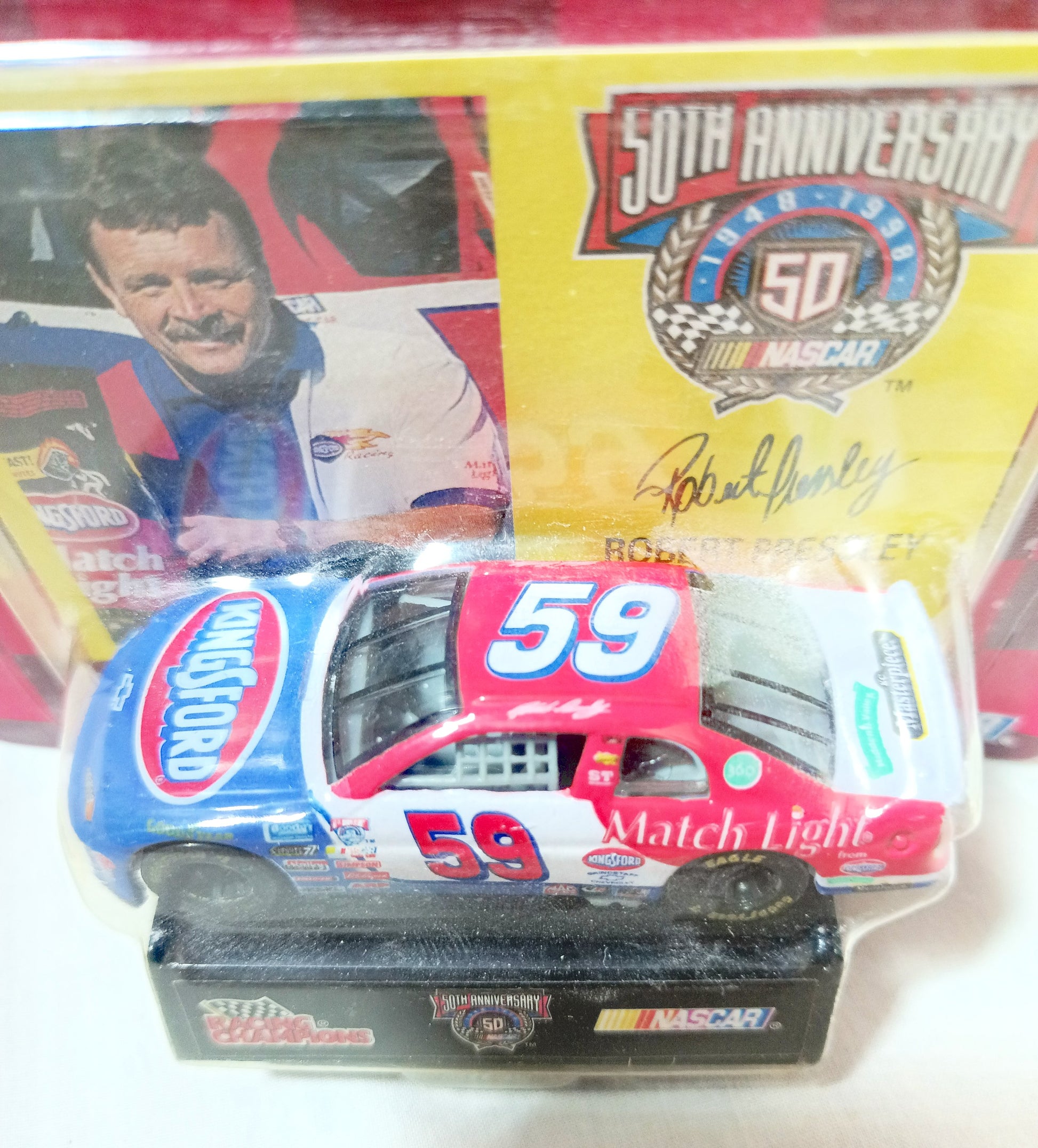 Racing Champions 1998 Robert Pressley Kingsford Match Light NASCAR 50th - TulipStuff