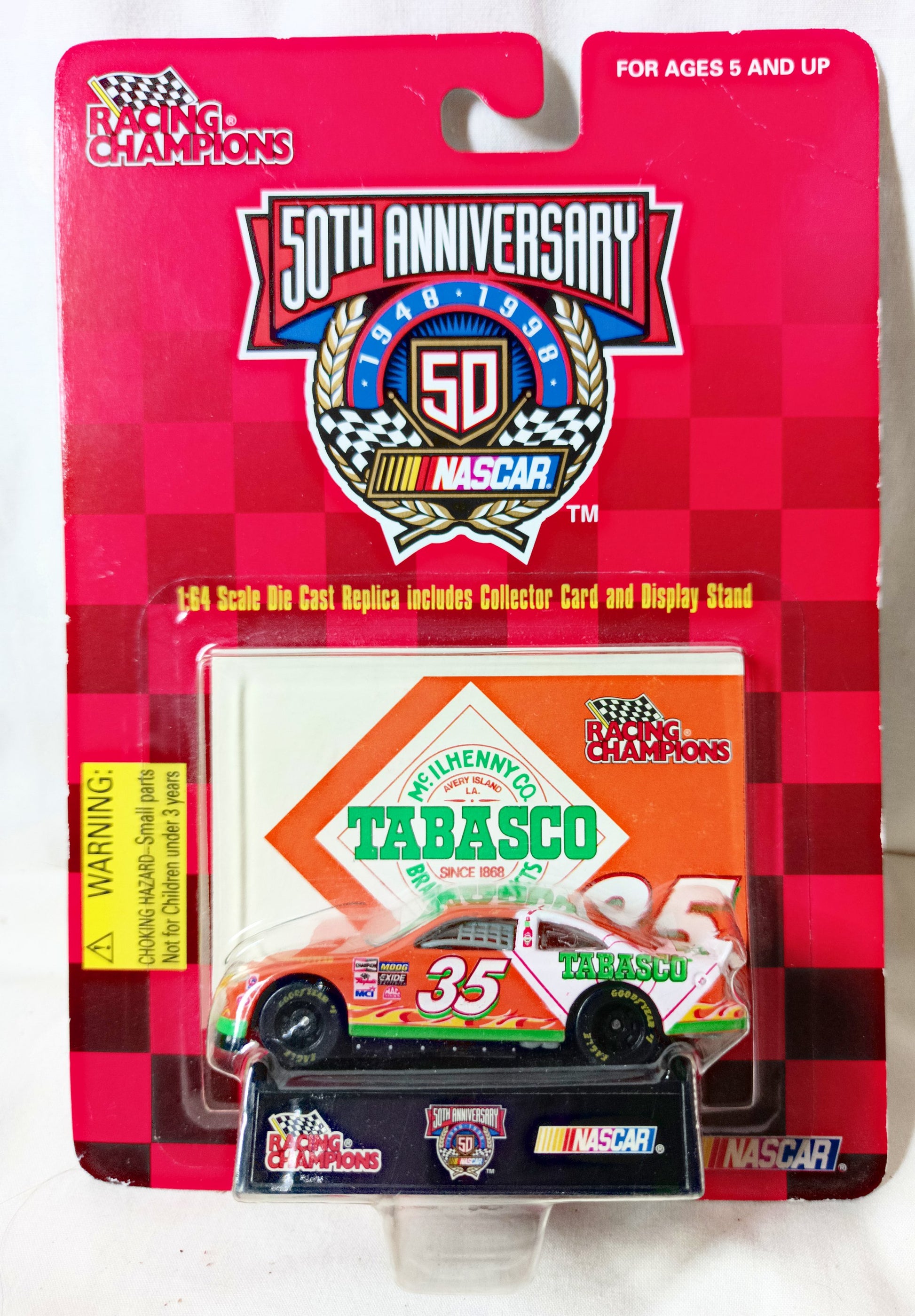 Racing Champions 1998 Todd Bodine #35 Tabasco Orange NASCAR 50th - TulipStuff