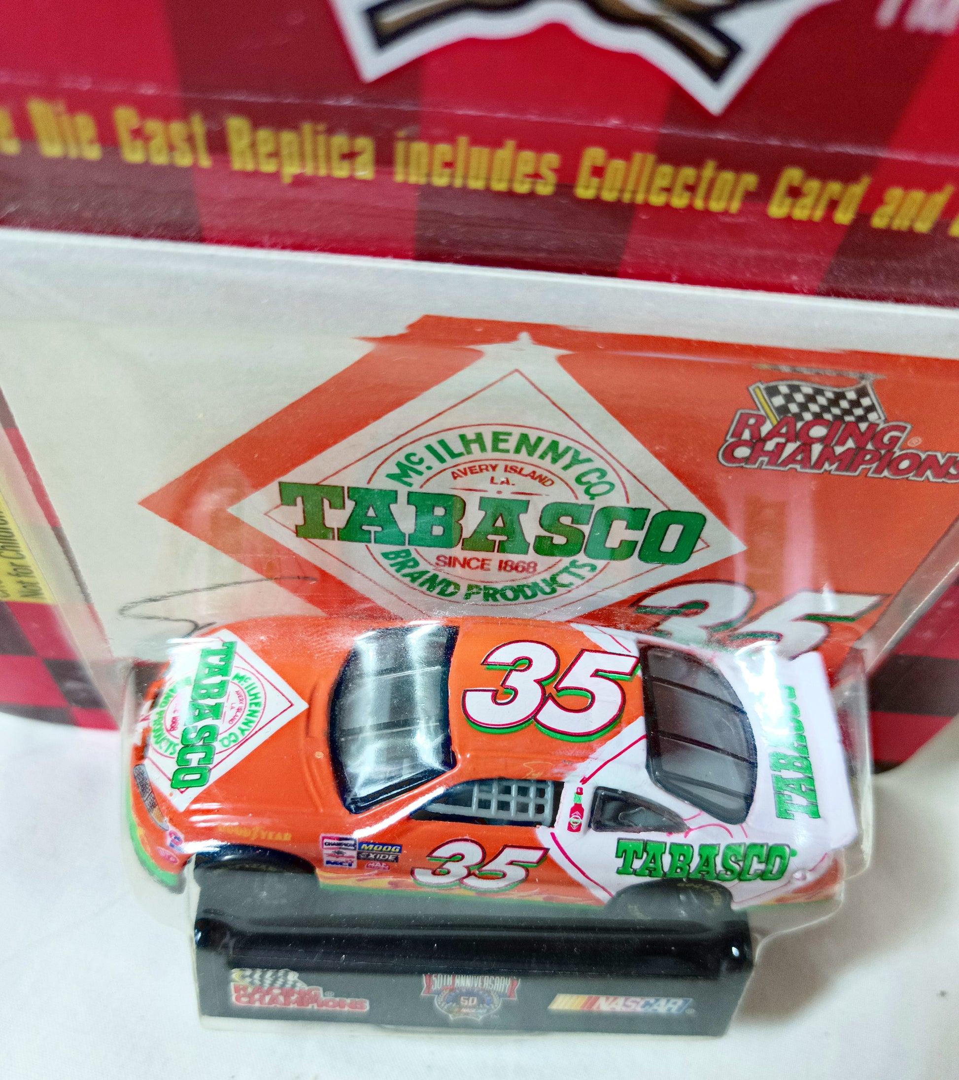 Racing Champions 1998 Todd Bodine #35 Tabasco Orange NASCAR 50th - TulipStuff