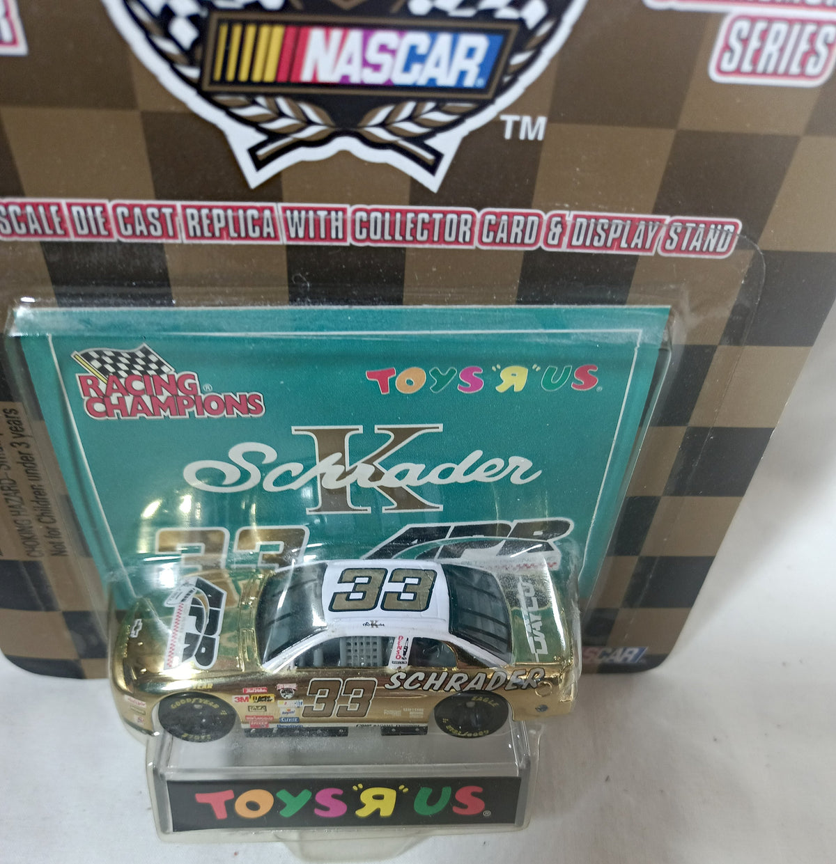 Racing Champions Gold Toys R Us 1998 Ken Schrader #33 APR Chevy - TulipStuff