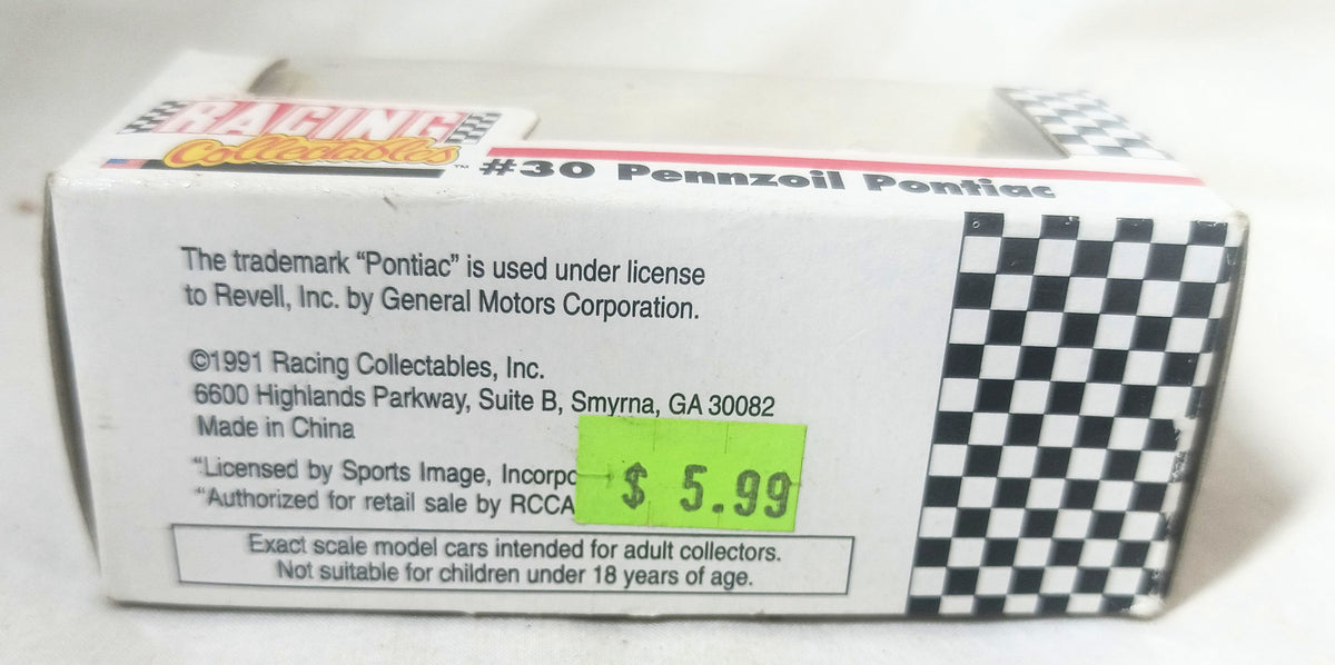 Racing Collectables by Revell Michael Waltrip 1991 #30 Pennzoil Pontiac - TulipStuff