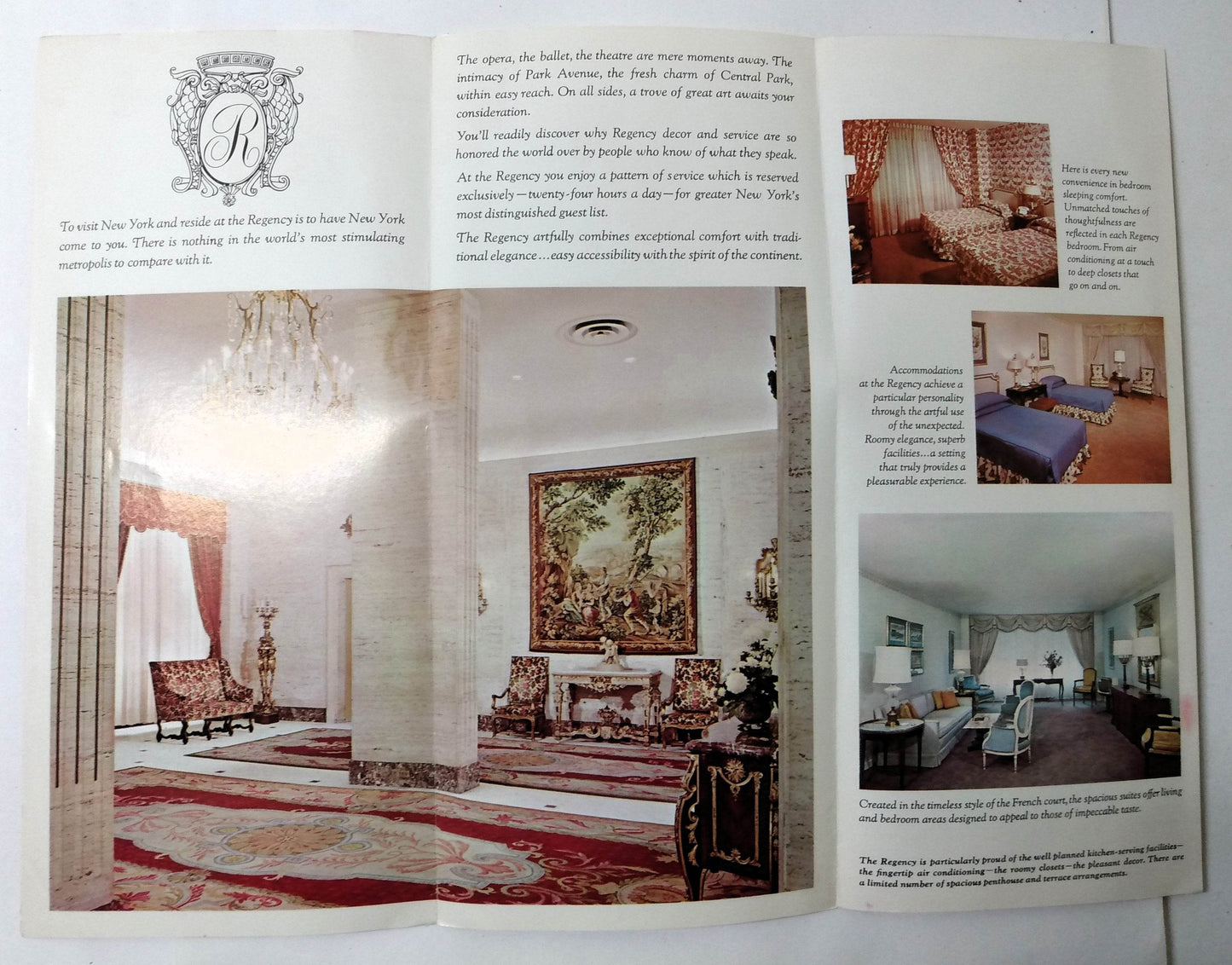 Regency Hotel Park Avenue Upper East Side New York Mid 1960's Brochure - TulipStuff