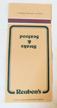 Load image into Gallery viewer, Reuben&#39;s Steaks and Seafood Restaurant Chain Matchbook Cover 1983 - TulipStuff
