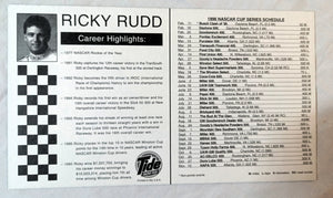 Ricky Rudd Tide Racing Team NASCAR 1996 Photo Card Handout 10X5.75