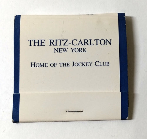 Ritz-Carlton New York Jockey Club Central Park South Matchbook 1980's - TulipStuff