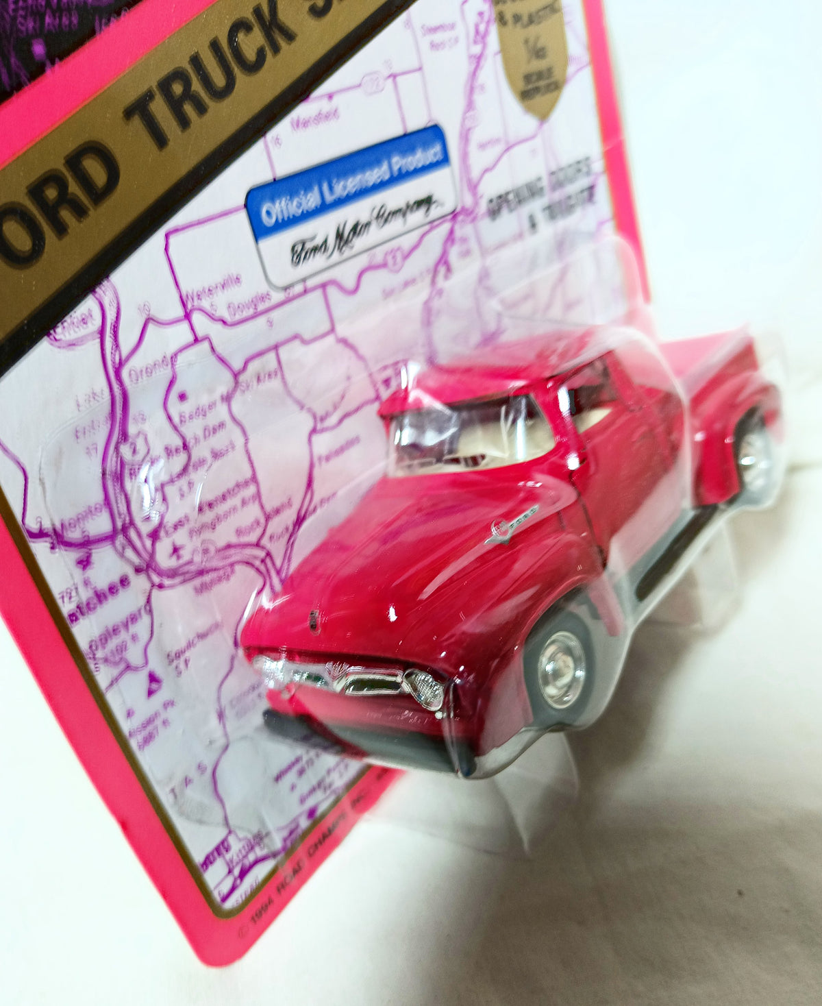 Road Champs Ford Truck Series '56 Ford F100 Pickup Truck 1:43 Red 1994 - TulipStuff