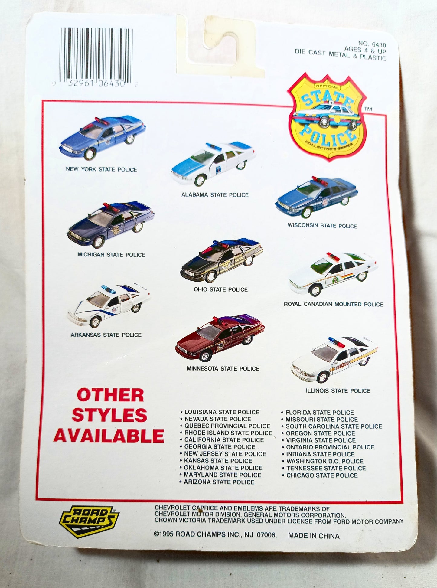 Road Champs Indiana State Police Ford Crown Victoria 1995 1:43 - TulipStuff