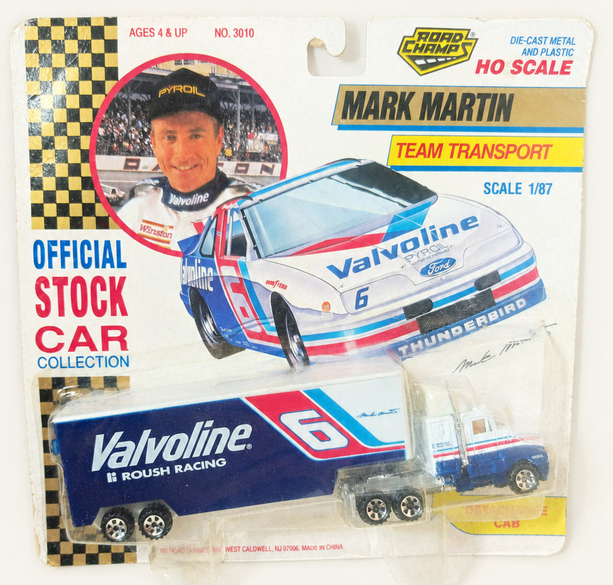 Road Champs Mark Martin Valvoline Team Transporter Truck 1992 1:87 - TulipStuff