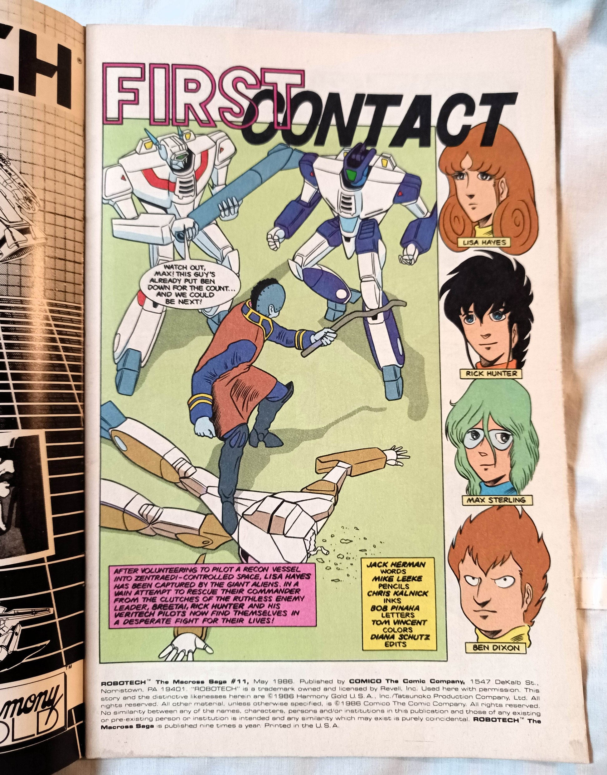 Robotech The Macross Saga Issue #11 May 1986 Comico - TulipStuff