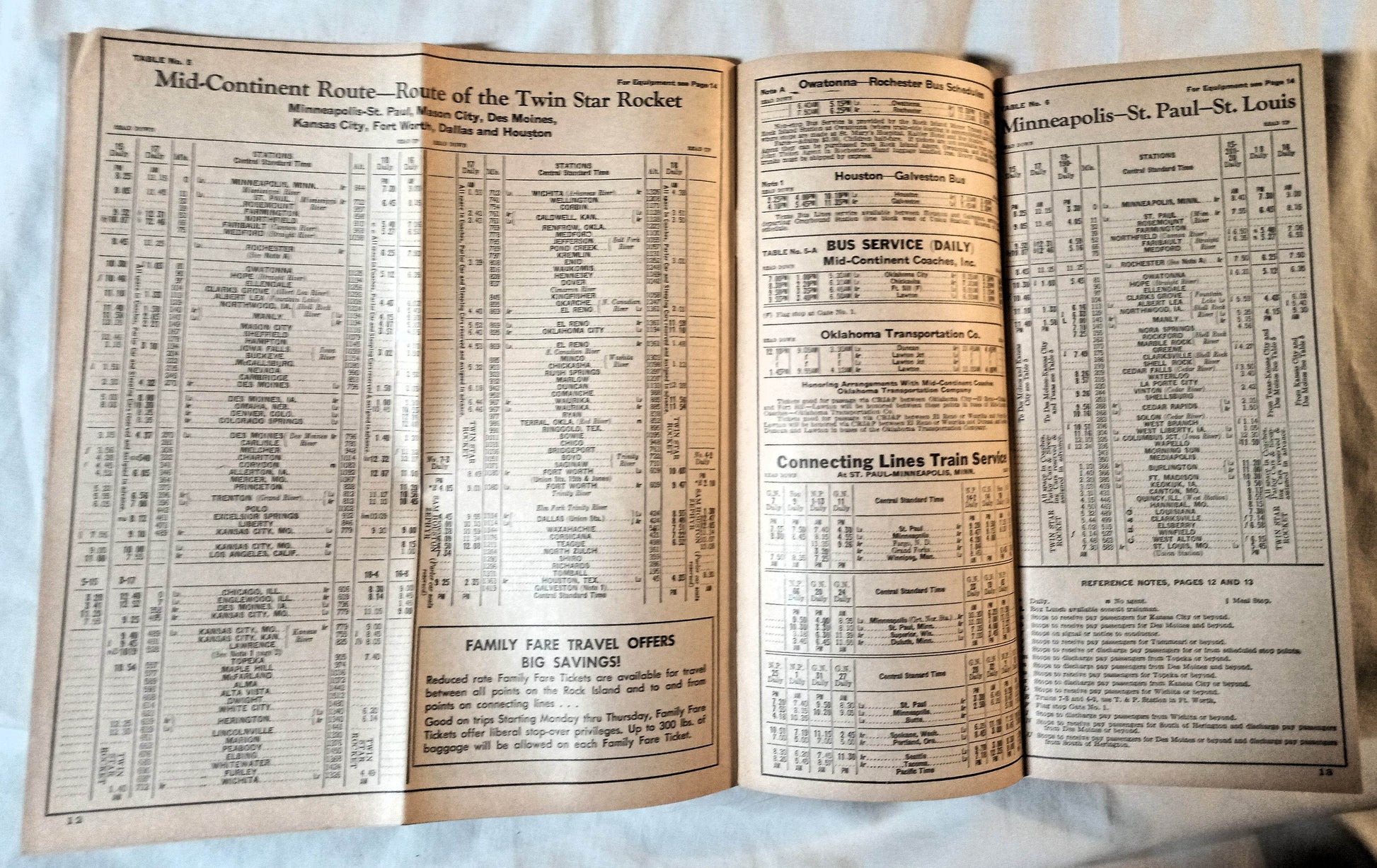 Rock Island Lines Railroad System Timetable Summer 1964 - TulipStuff