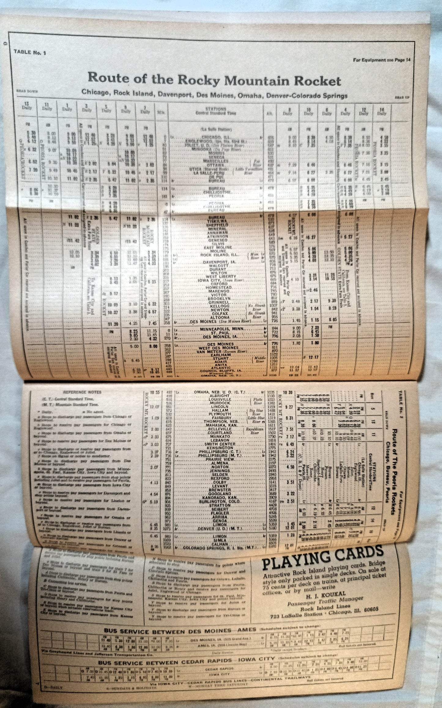 Rock Island Lines Railroad System Timetable Summer 1964 - TulipStuff