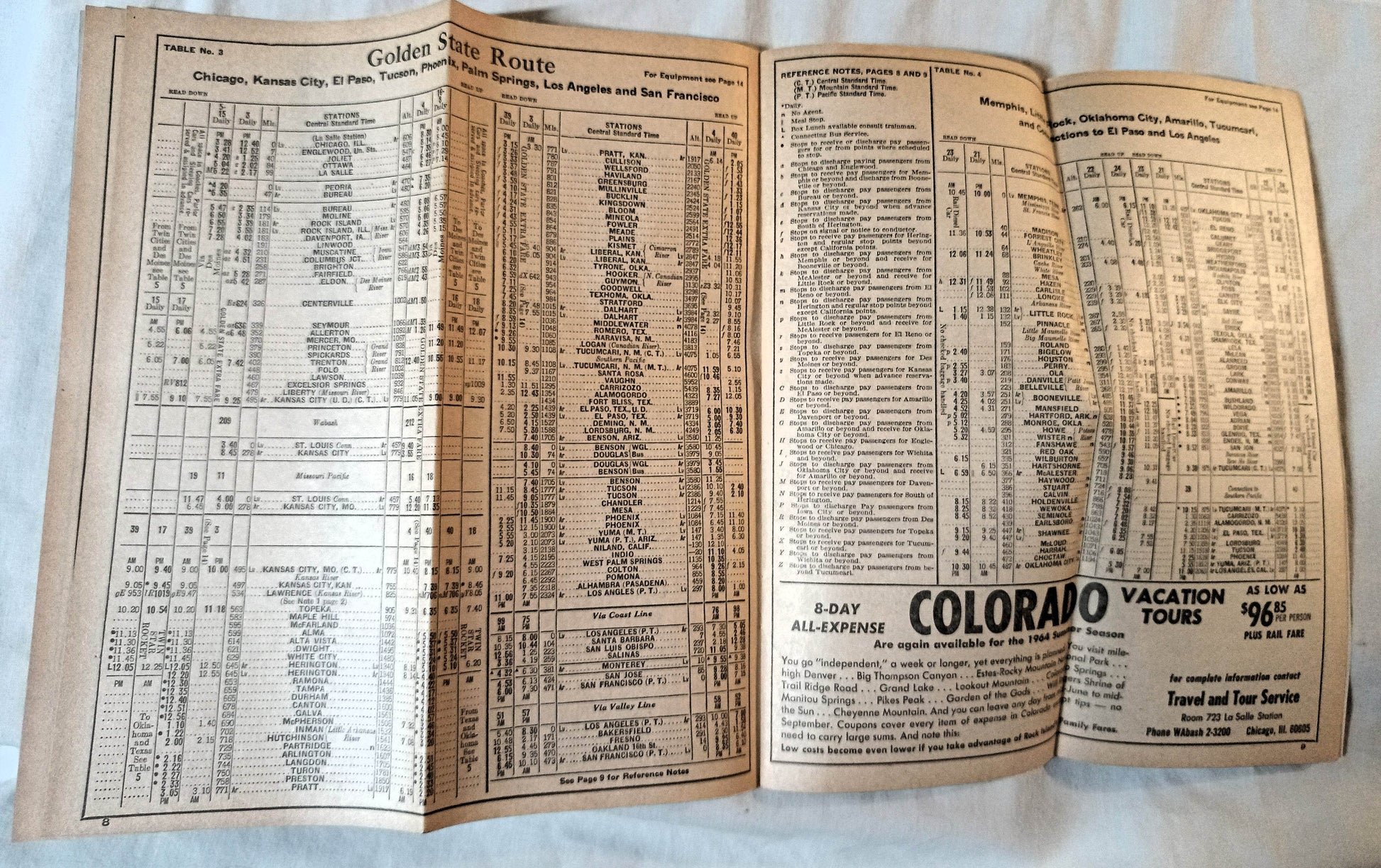 Rock Island Lines Railroad System Timetable Summer 1964 - TulipStuff