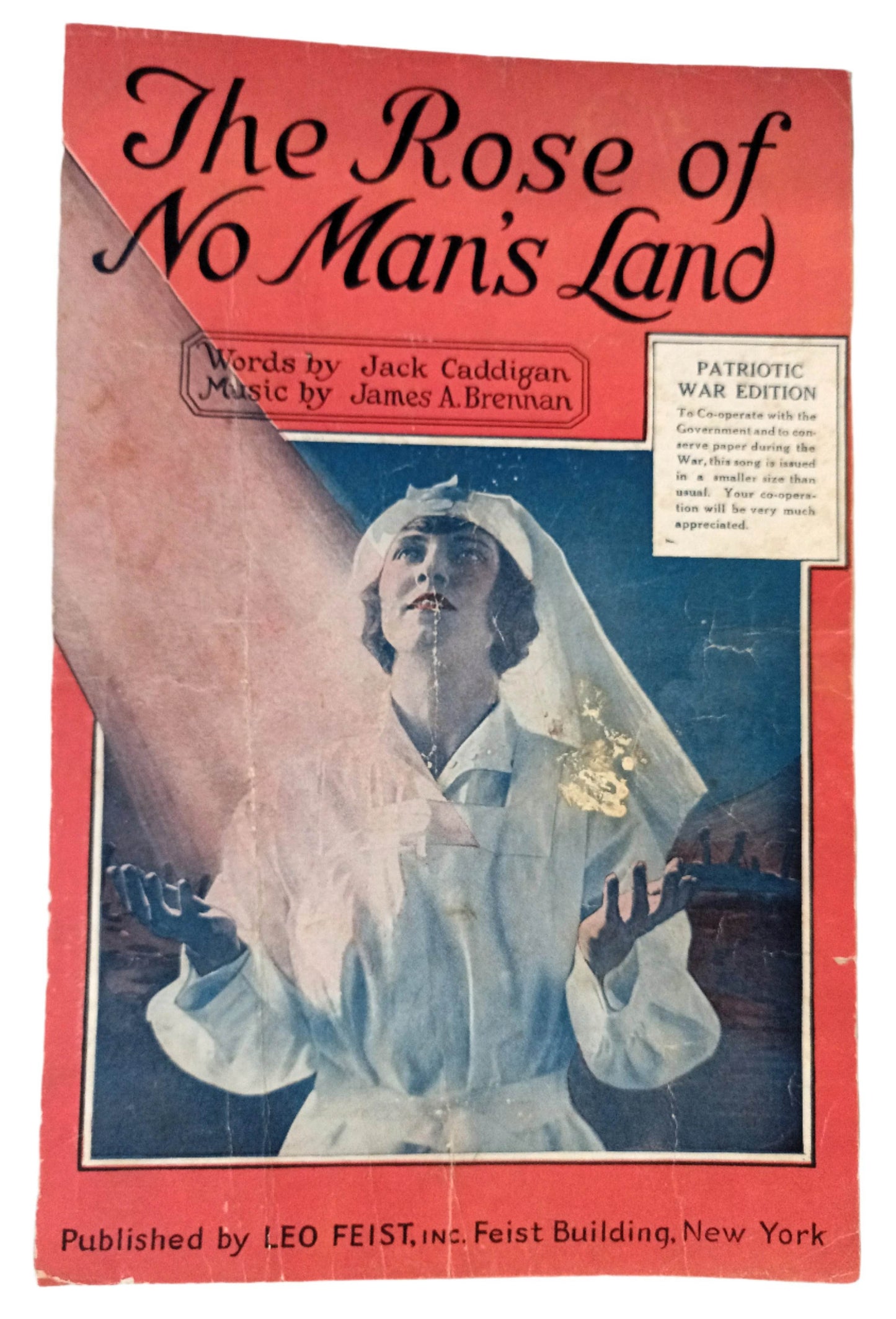 The Rose Of No Man's Land Patriotic War Edition Sheet Music 1918 - TulipStuff