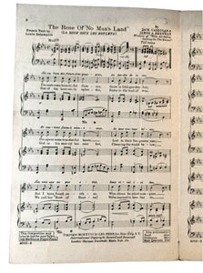 The Rose Of No Man's Land Patriotic War Edition Sheet Music 1918 - TulipStuff