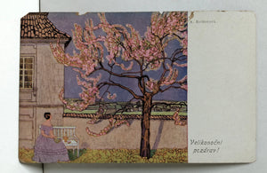 Roskotova - Velikonocni Pozdrav Art Postcard Minerva Prague 1910's - TulipStuff