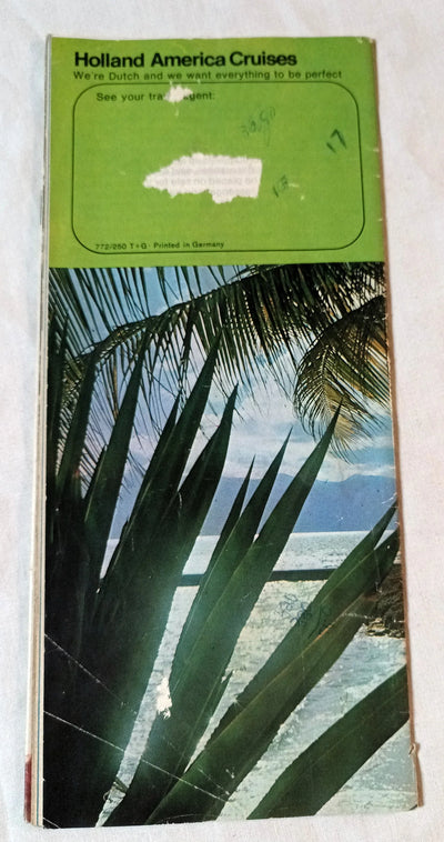 Holland America Cruises ss Rotterdam 1973 Nassau Cruises from New York Brochure - TulipStuff