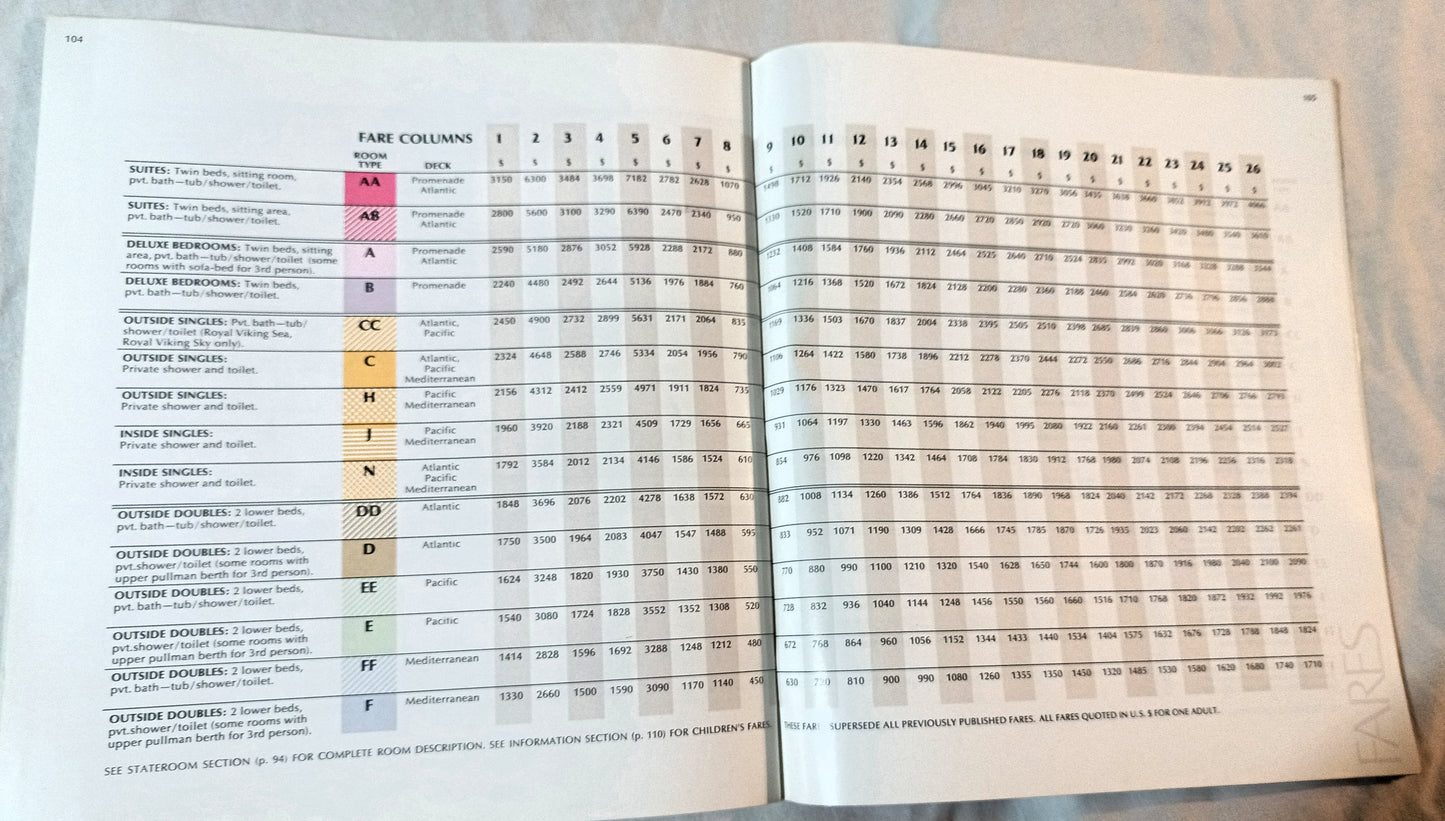 Royal Viking Line The Cruise Atlas 1976-77 Brochure - TulipStuff