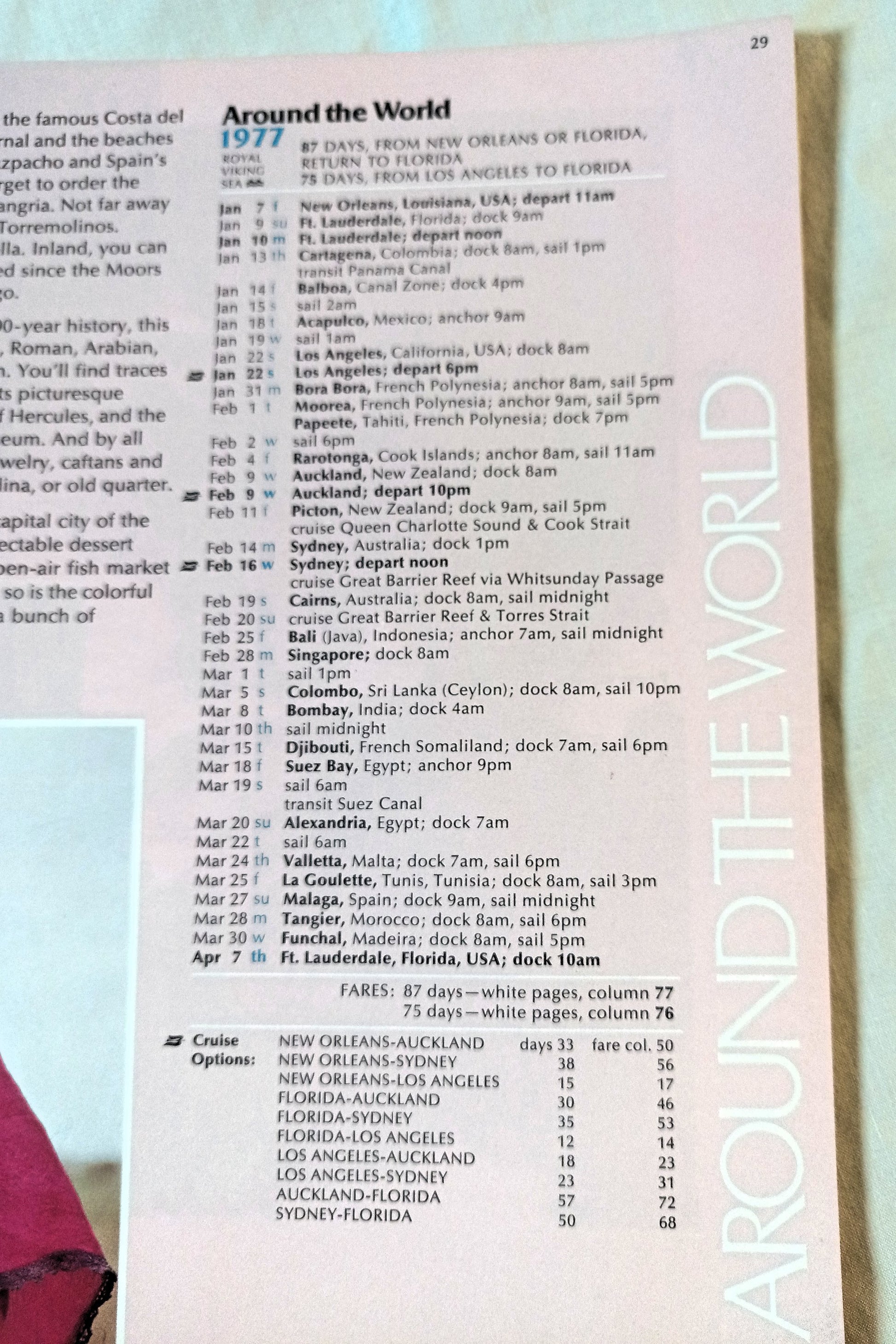 Royal Viking Line The Cruise Atlas 1976-77 Brochure - TulipStuff