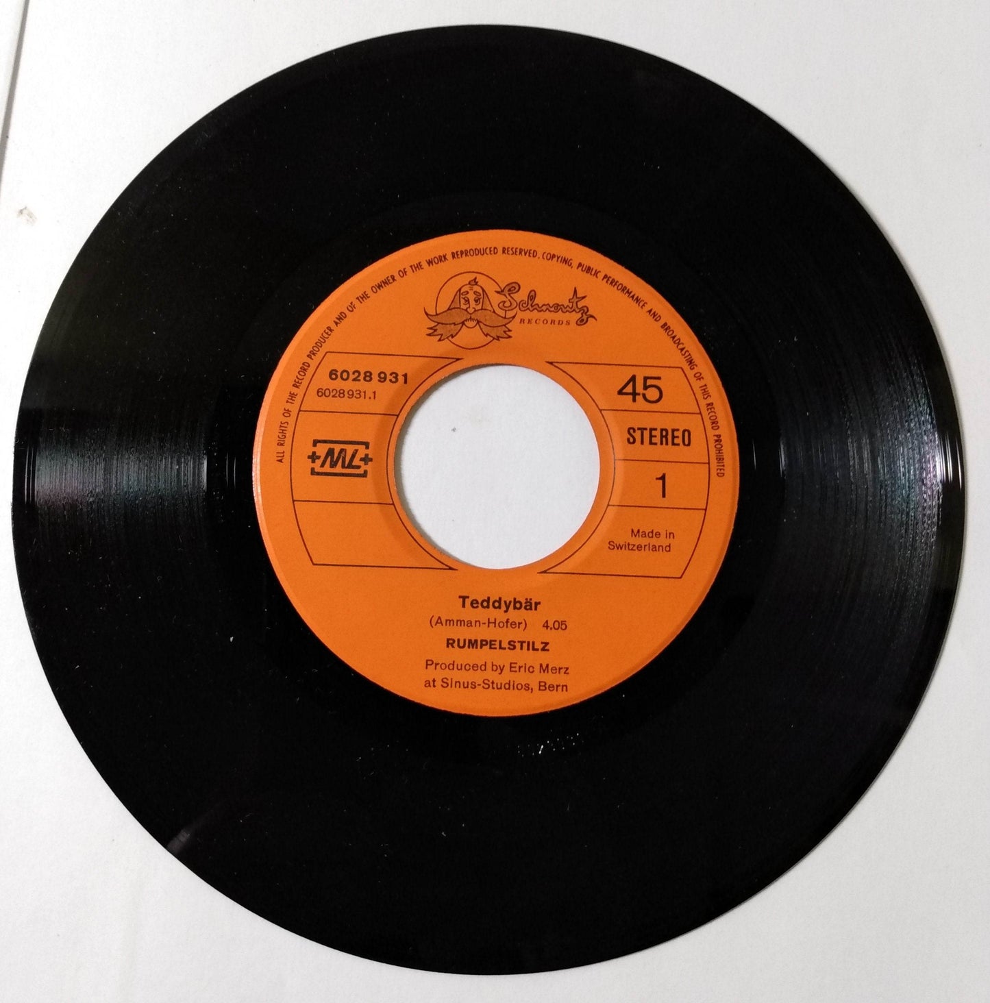 Rumpelstilz Teddybar Swiss Rock 7" Vinyl Switzerland Schnoutz 1976 - TulipStuff