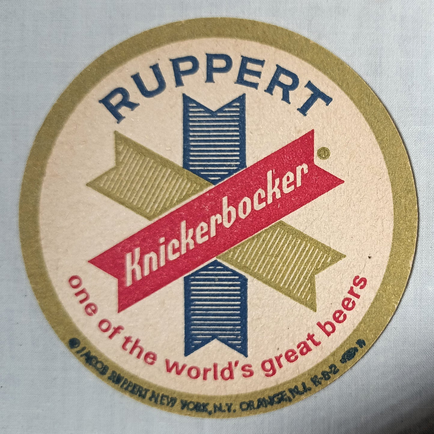 Jacob Ruppert Brewery Knickerbocker Beer Coasters Set Of 5 NYC 1961 - TulipStuff
