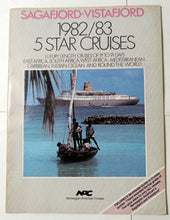 Load image into Gallery viewer, Norwegian America Sagafjord Vistafjord 5 Star Cruises 1982-83 Brochure - TulipStuff
