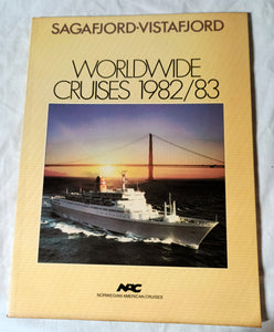 Norwegian America Sagafjord Vistafjord Worldwide Cruises 1982-83 Brochure - TulipStuff