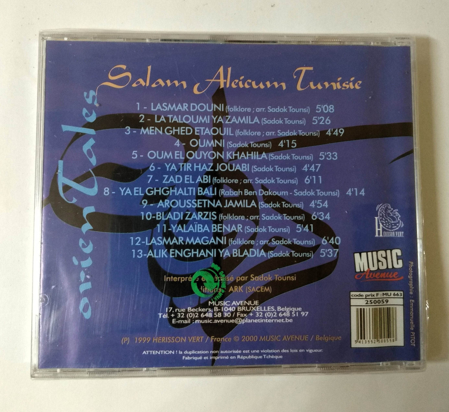 OrienTales: Salam Aleicum Tunisie Sadok Tounsi Folk Rai Album CD 1999 - TulipStuff