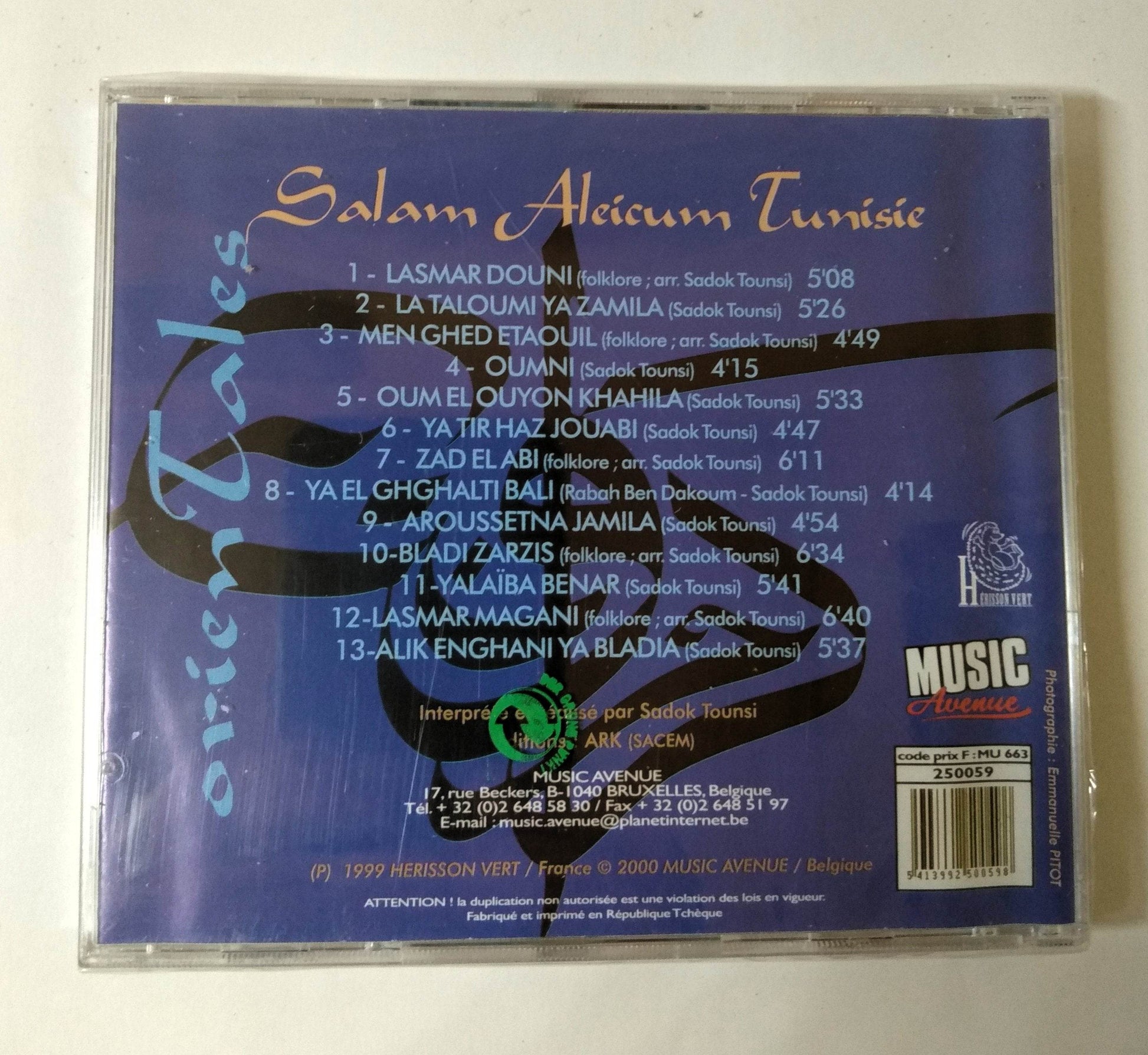 OrienTales: Salam Aleicum Tunisie Sadok Tounsi Folk Rai Album CD 1999 - TulipStuff