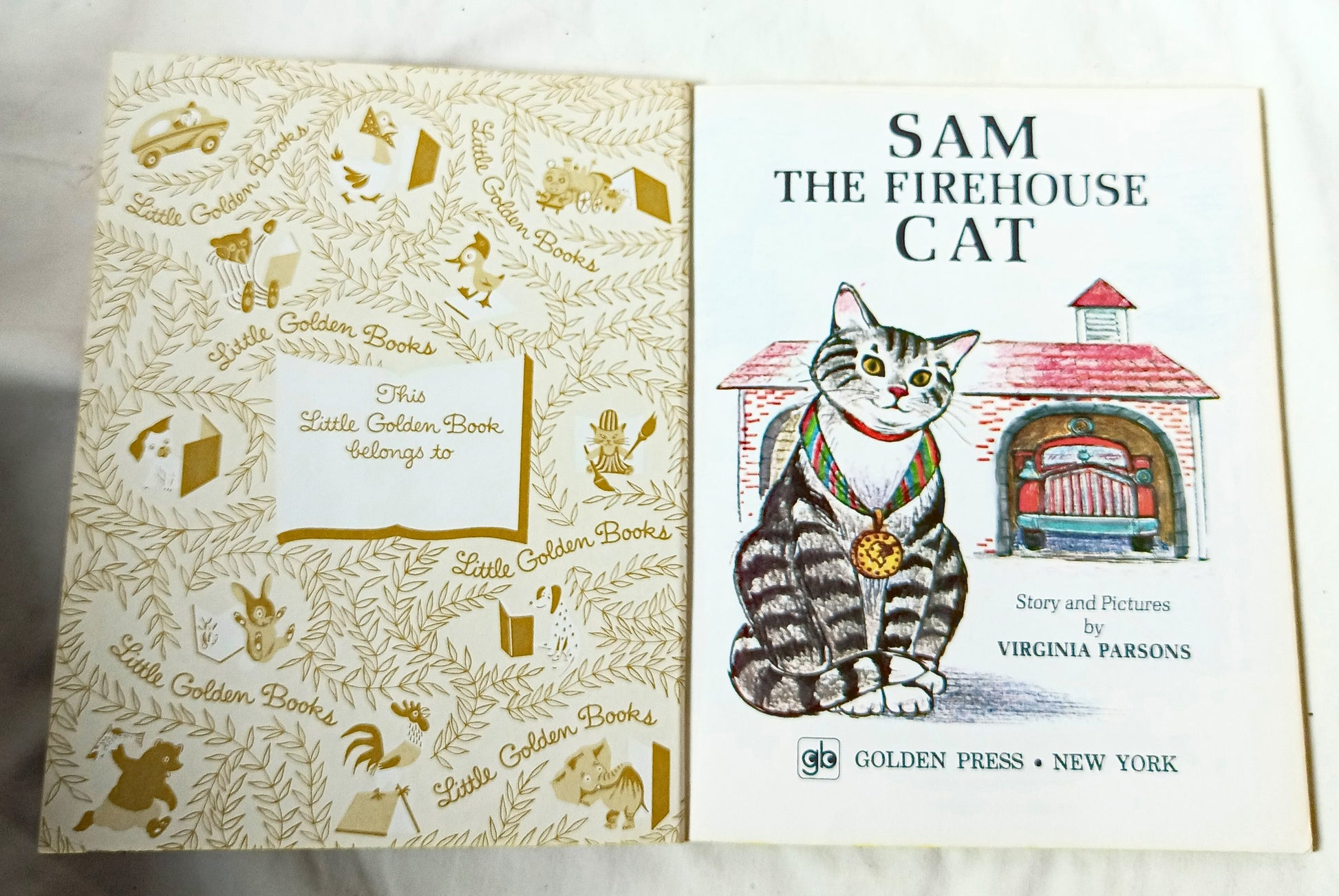 Sam The Firehouse Cat Little Golden Book Virginia Parsons 1971 - TulipStuff