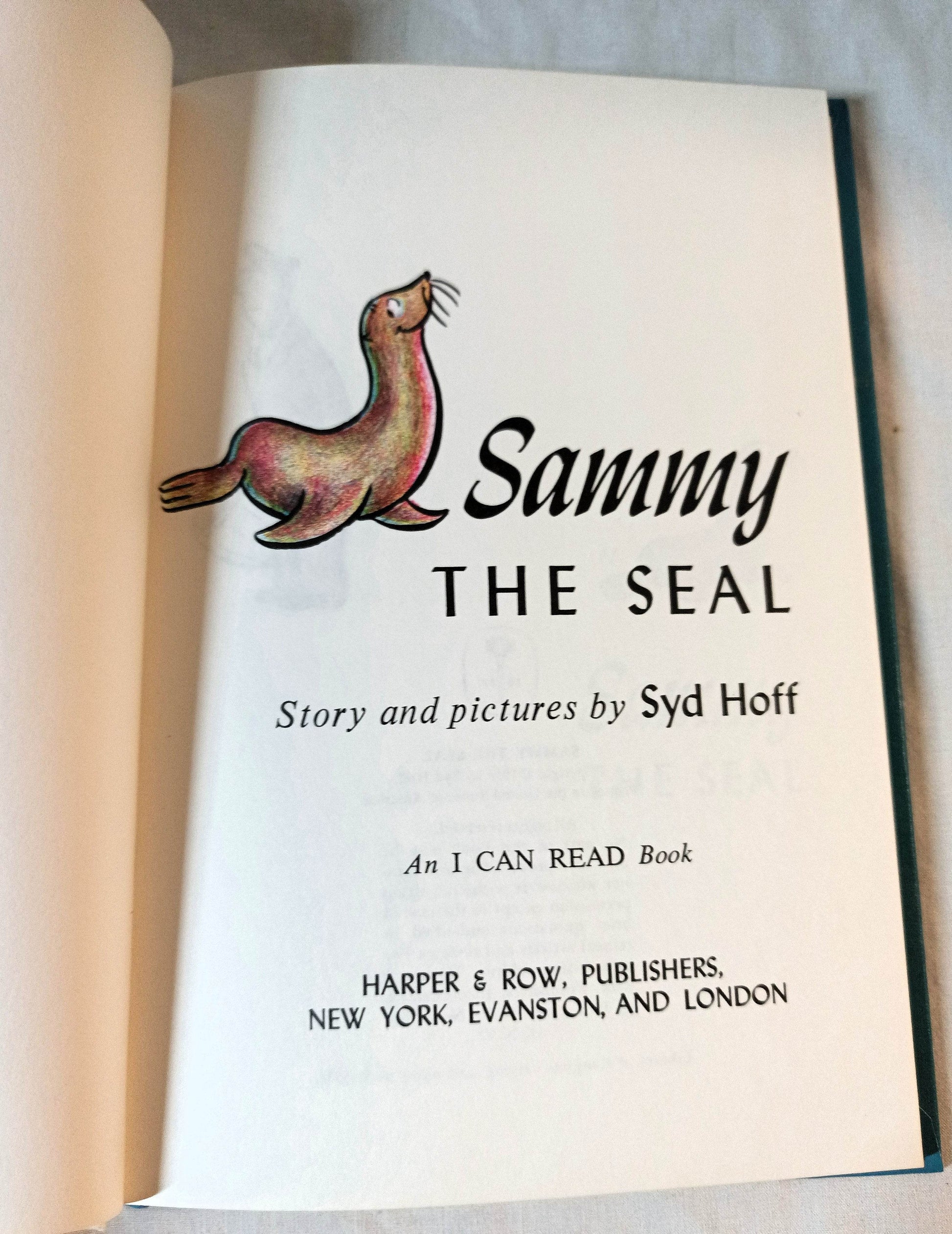 Sammy The Seal Syd Hoff (I Can Read) Hardcover First Edition 1959 - TulipStuff