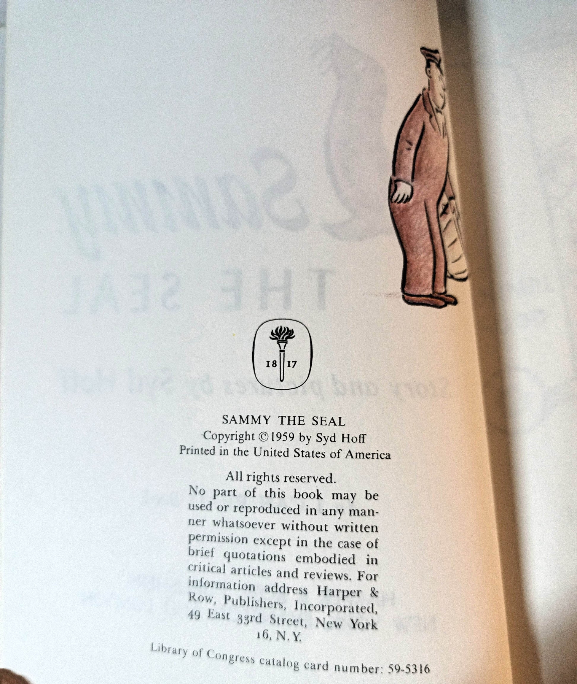 Sammy The Seal Syd Hoff (I Can Read) Hardcover First Edition 1959 - TulipStuff