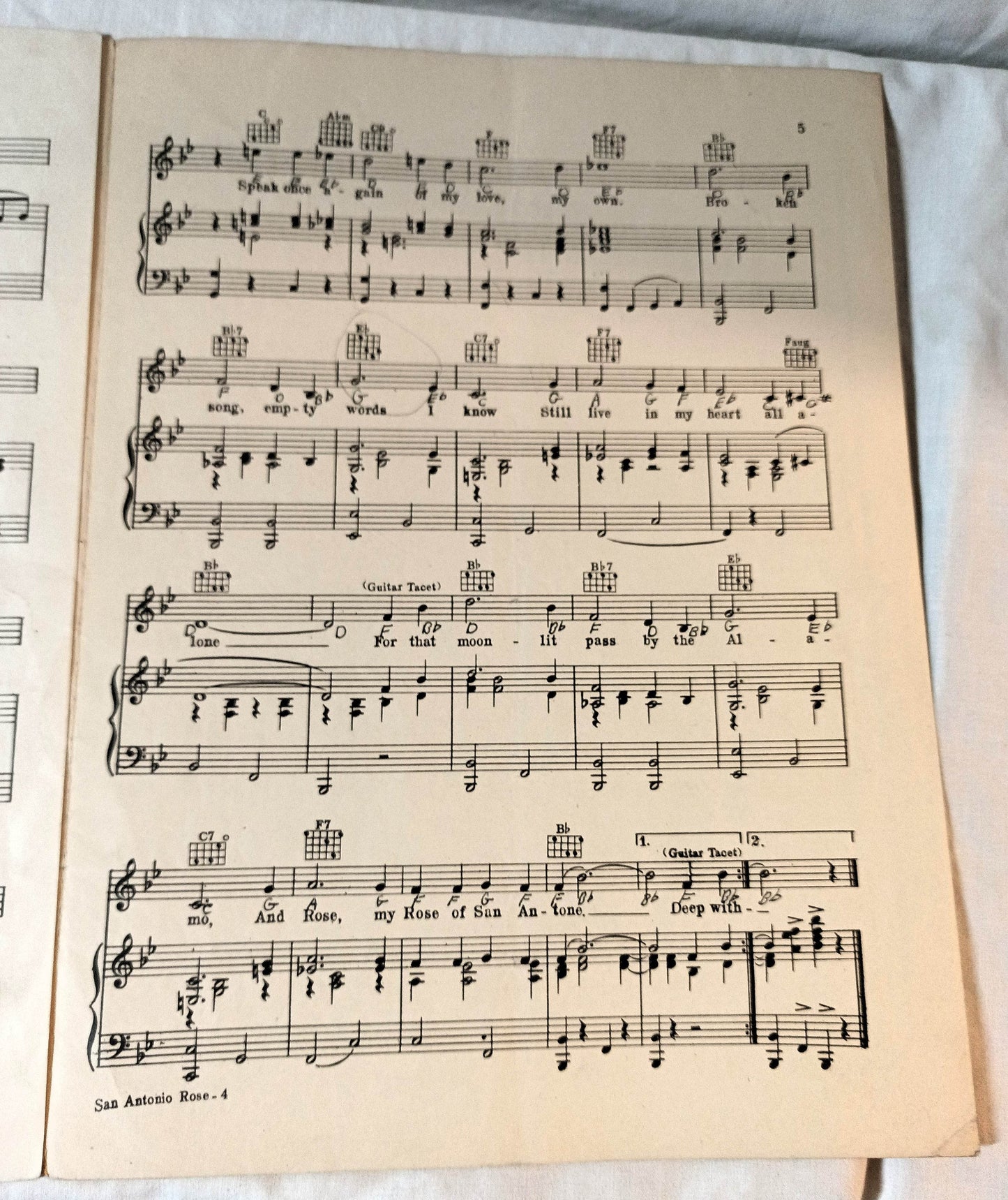 The New And Original San Antonio Rose Bob Wills Sheet Music 1940 - TulipStuff