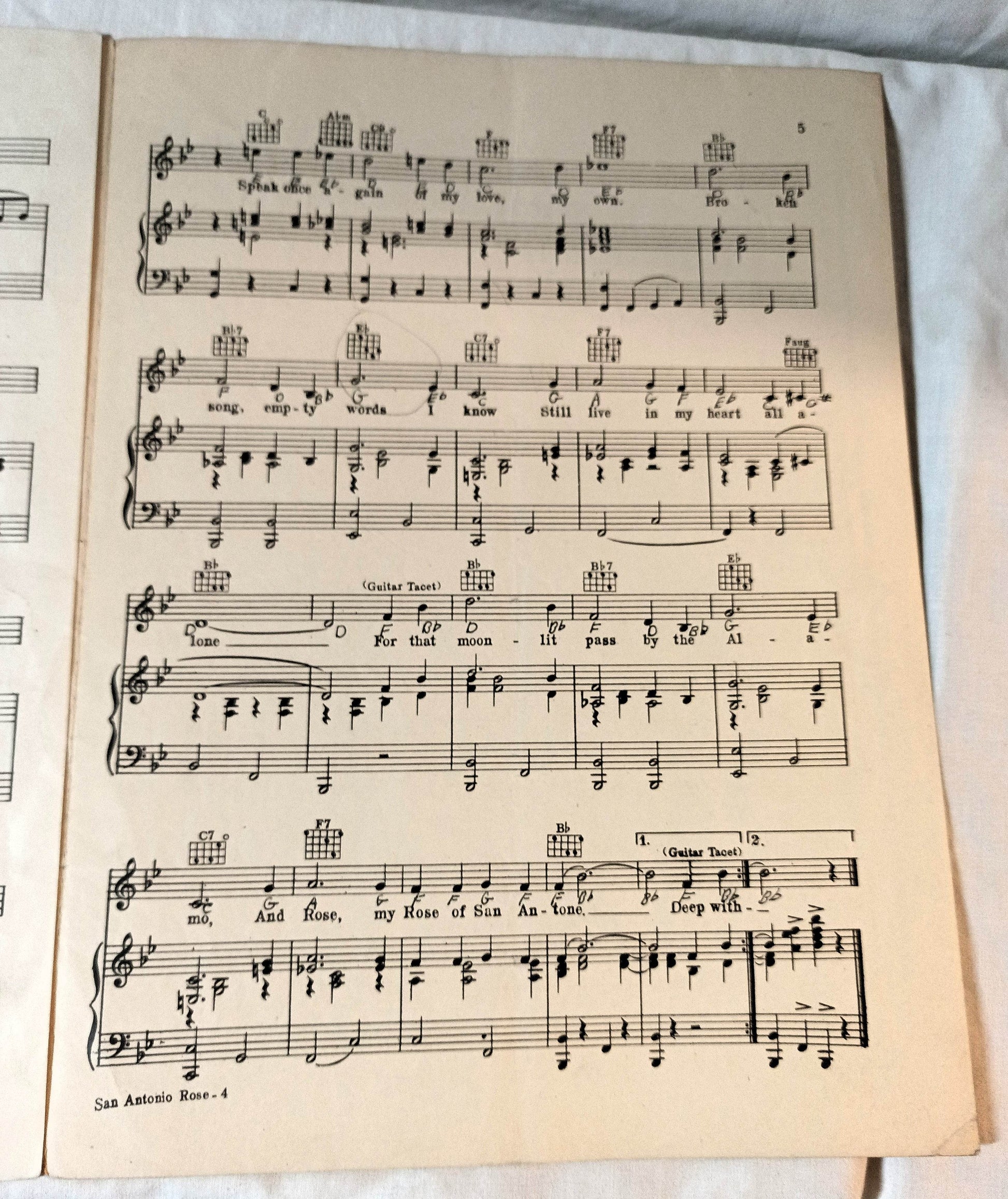 The New And Original San Antonio Rose Bob Wills Sheet Music 1940 - TulipStuff