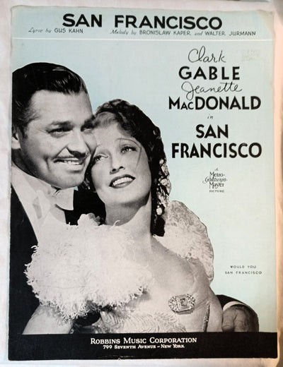 San Francisco Clark Gable Jeanette MacDonald Sheet Music 1936 - TulipStuff